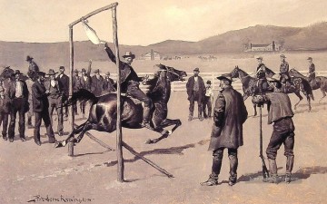 A Gander Pull Old American West Frederic Remington Ölgemälde